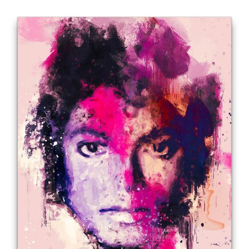 Michael Jackson Porträt Abstrakt Kunst King of Pop Legende 60x90cm Leinwandbild