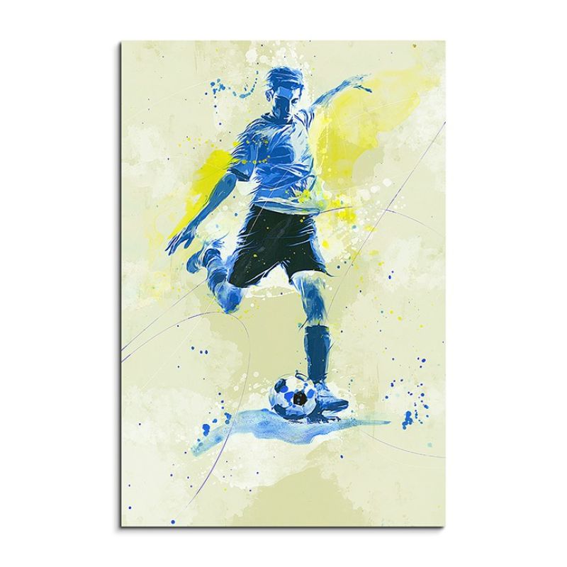 Fussball 90x60cm SPORTBILDER Paul Sinus Art Splash Art Wandbild Aquarell Art