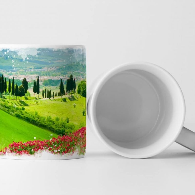 Tasse Geschenk Landschaftsfotografie – Mohnblumen auf Graswiese