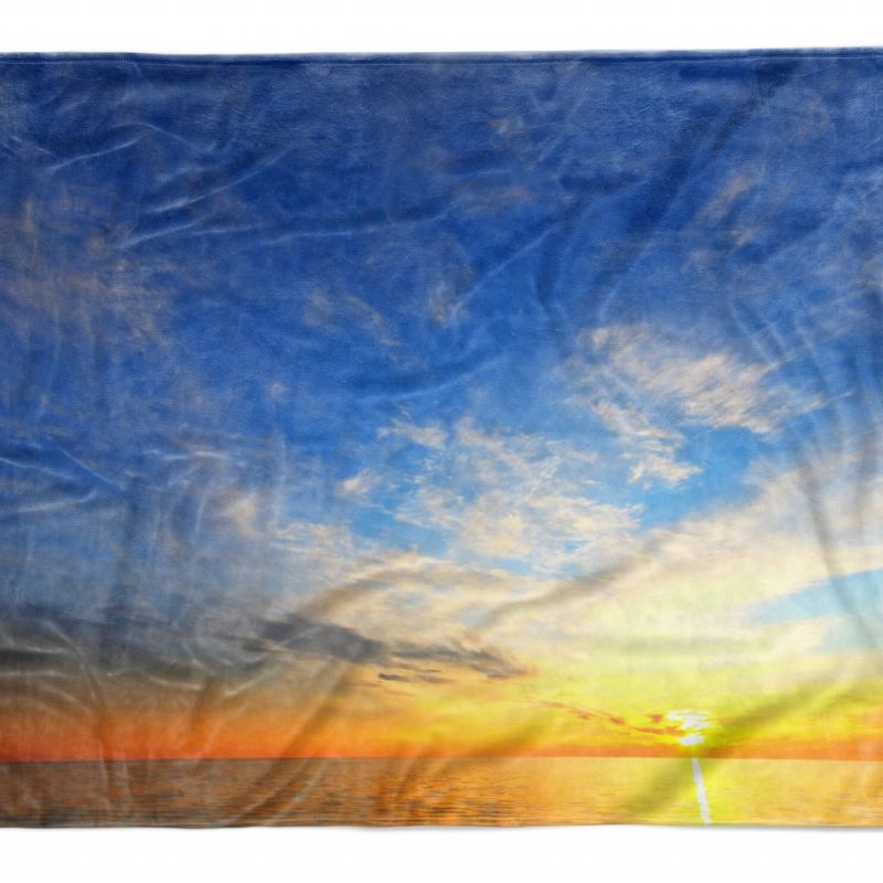 Handtuch Strandhandtuch Saunatuch Kuscheldecke  mit Fotomotiv Sonnenuntergang Ho