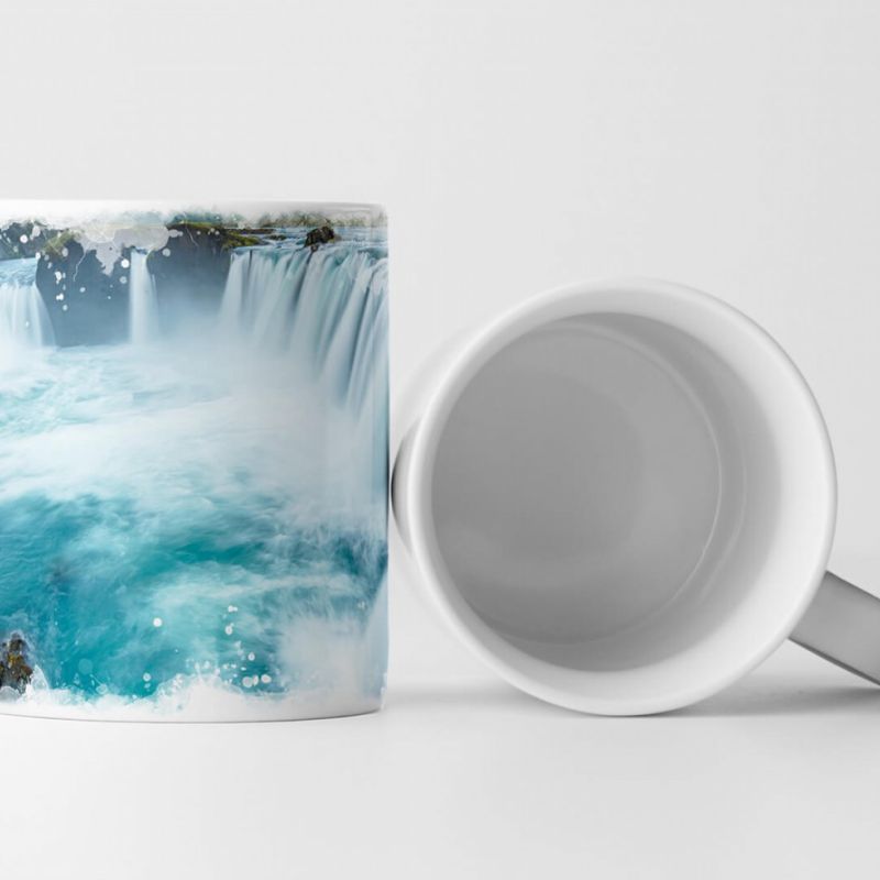 Tasse Geschenk Landschaftsfotografie – Godafoss Wasserfall Island