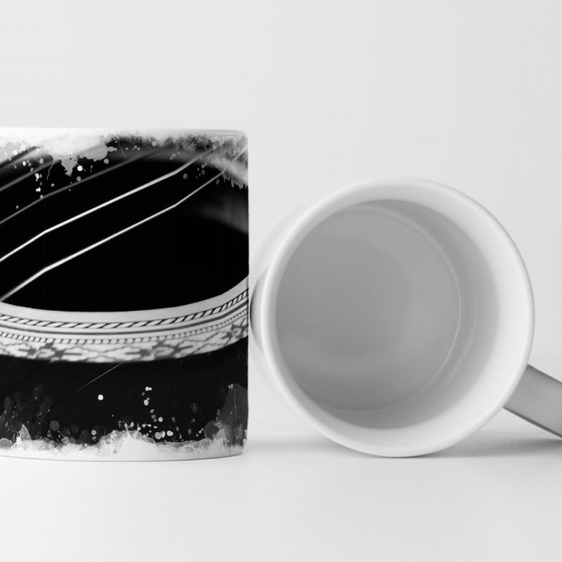 Tasse Geschenk Fotografie – Musikinstrument Gitarre schwarz weiß