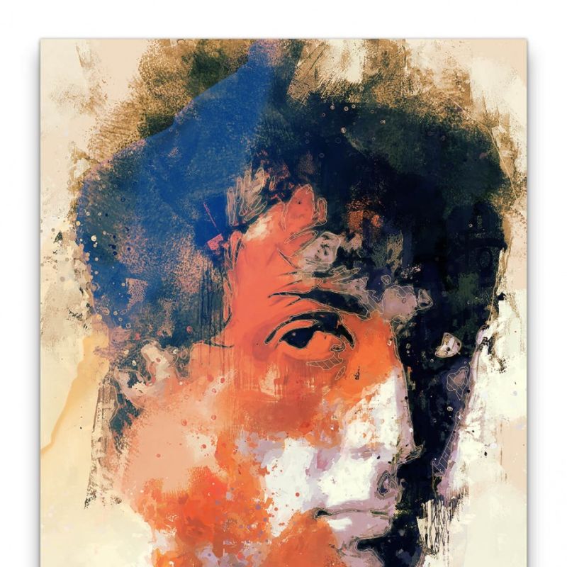 Sylvester Stallone Rocky Balboa Porträt Abstrakt Kunst Actionheld 60x90cm Leinwandbild