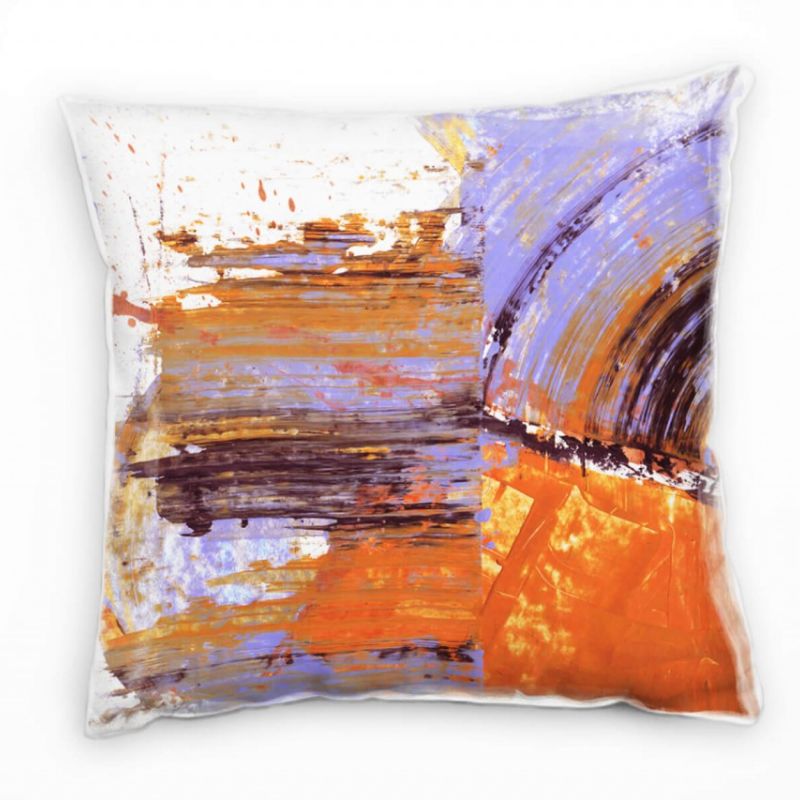 Couch Sofa Lounge Zierkissen in 40x40cm Reinorange Himmelblau Weiß