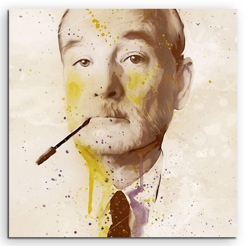 Bill Murray Splash 60x60cm Kunstbild als Aquarell auf Leinwand