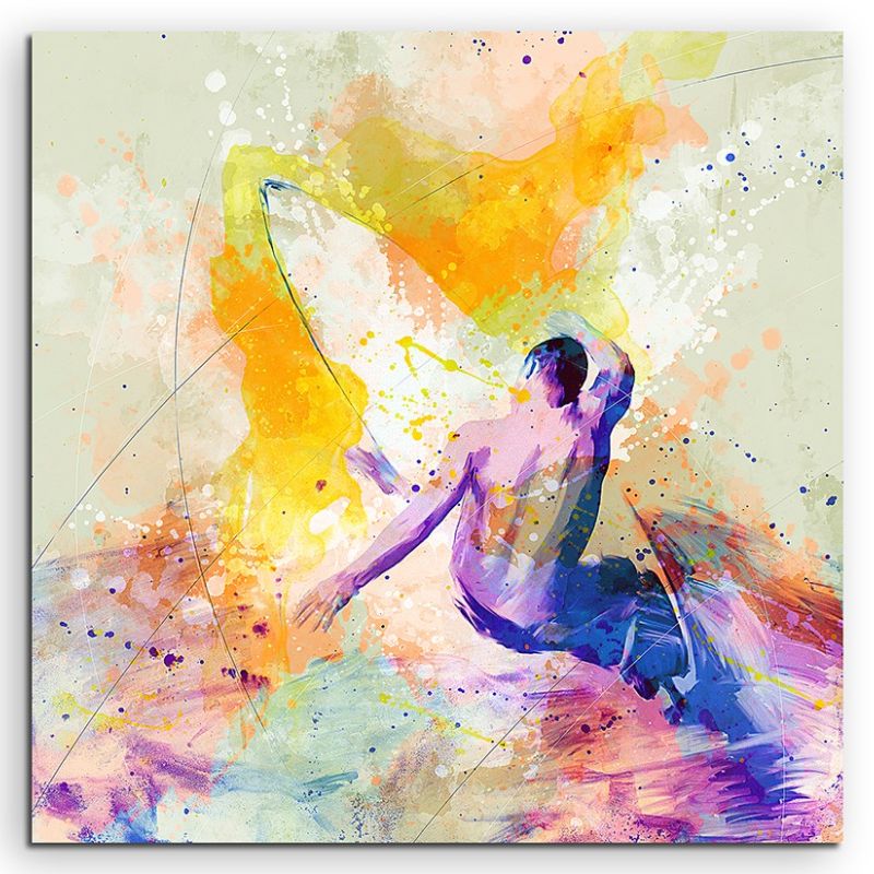 Surfer I 60x60cm Aquarell Art Leinwandbild