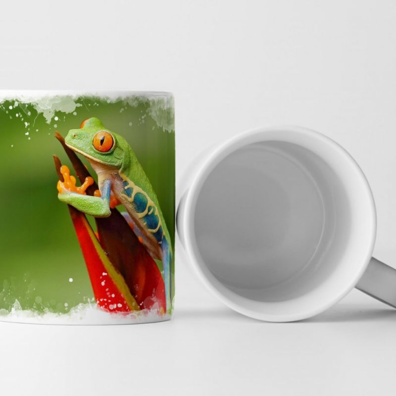 Tasse Geschenk Frosch mit roten Augen – Regenwald