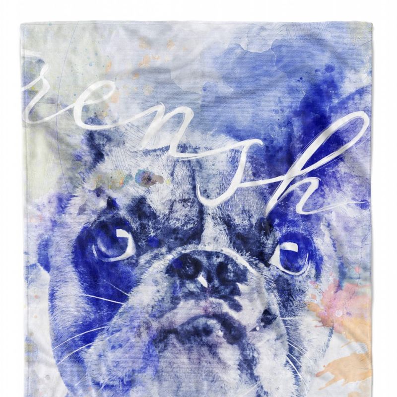 Handtuch Strandhandtuch Saunatuch Kuscheldecke SplashArt Tier Serie Kunstvoll French Bull