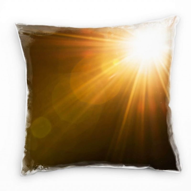 Natur, Sonnenstrahlen, orange Deko Kissen 40x40cm für Couch Sofa Lounge Zierkissen