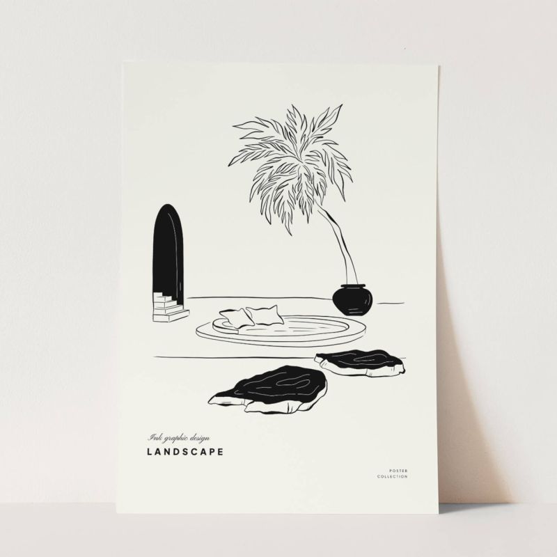 Graphische Kunst Modern Dekorativ Illustration Minimal Schwarz Weiß