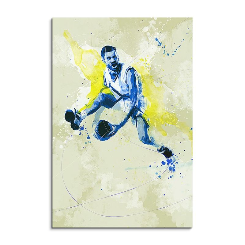 Basketball III 90x60cm SPORTBILDER Paul Sinus Art Splash Art Wandbild Aquarell Art