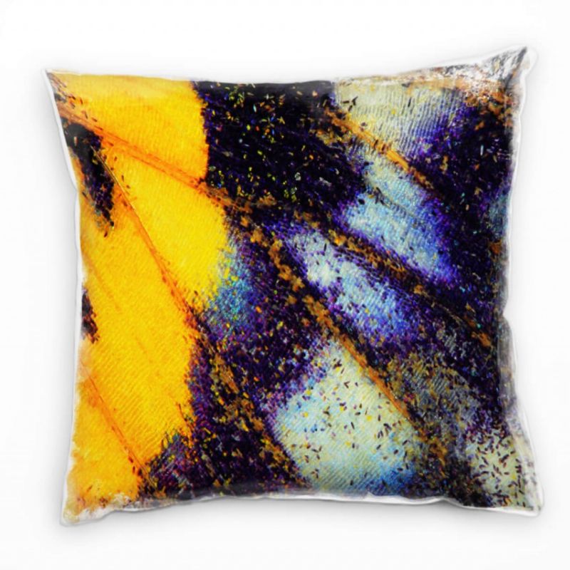 Macro, Tiere, orange, blau, Schmetterlingsflügel Deko Kissen 40x40cm für Couch Sofa Lounge Zierkisse