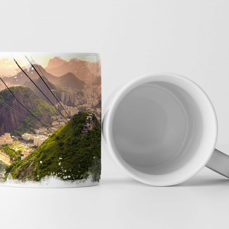 Tasse Geschenk Landschaftsfotografie – Copacabana Strand bei Sonnenaufgang Brasilien