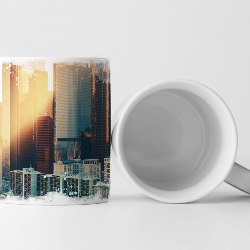 Tasse Geschenk Urbane Fotografie – Los Angeles Downtown Skyline beim Sonnenaufgang