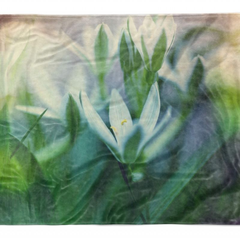 Handtuch Strandhandtuch Saunatuch Kuscheldecke  mit Fotomotiv Kunstvoll Blumen F