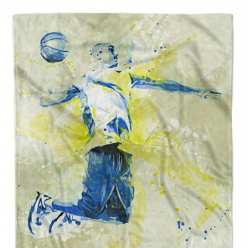 SplashArt Sport Handtuch Strandhandtuch Saunatuch Kuscheldecke Kunstvoll Basketball IV Sp