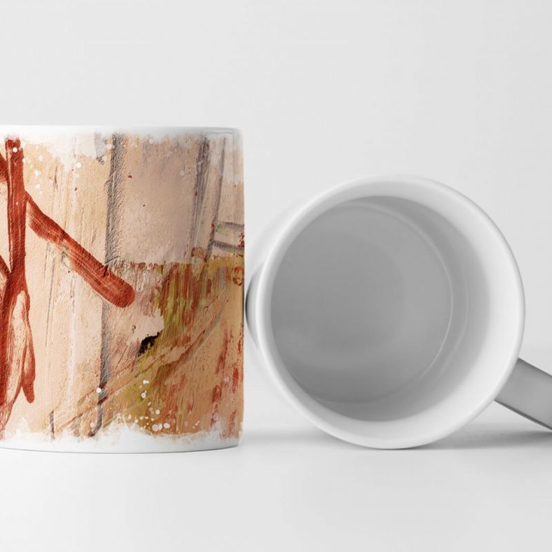 Tasse Geschenk hell lachsfarbener Hintergrund, roten auffälligen Elementen