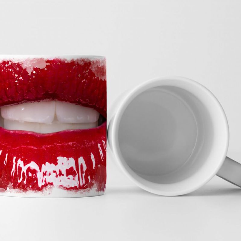 Tasse Geschenk Künstlerische Fotografie – Sinnliche rote Lippen