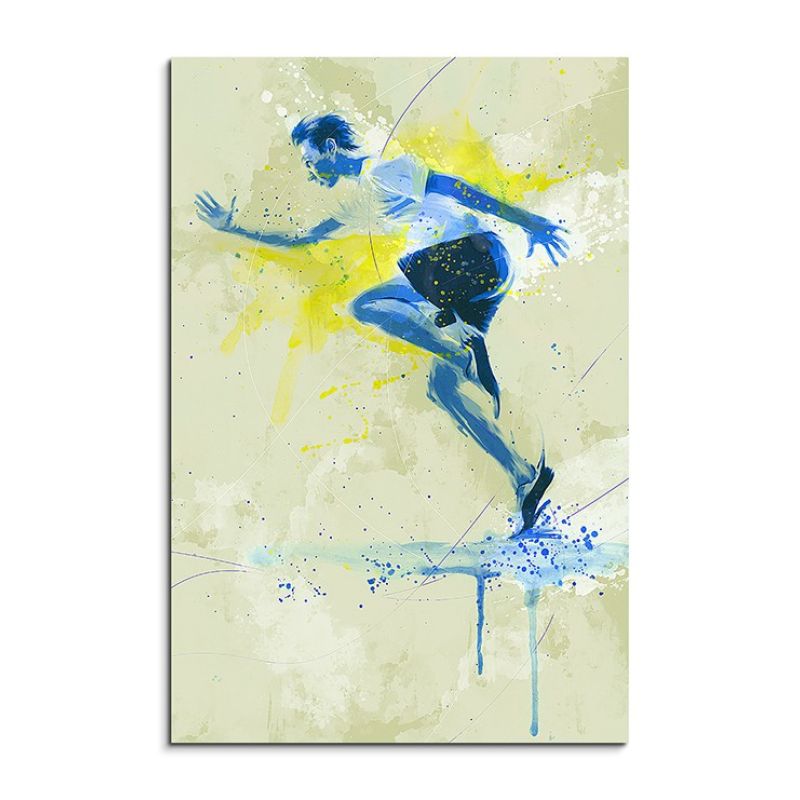 Running I 90x60cm SPORTBILDER Paul Sinus Art Splash Art Wandbild Aquarell Art