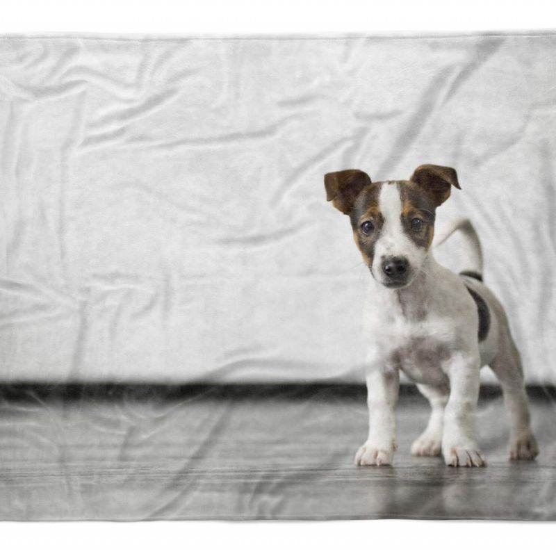 Handtuch Strandhandtuch Saunatuch Kuscheldecke  mit Tiermotiv süßer Hund Welpe