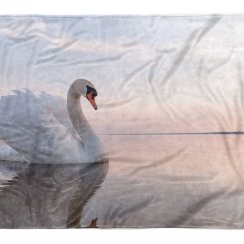 Handtuch Strandhandtuch Saunatuch Kuscheldecke  mit Tiermotiv schöner Schwan See