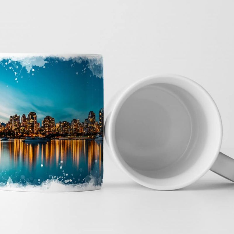 Tasse Geschenk Fotografie – Vancouver Skyline bei Nacht