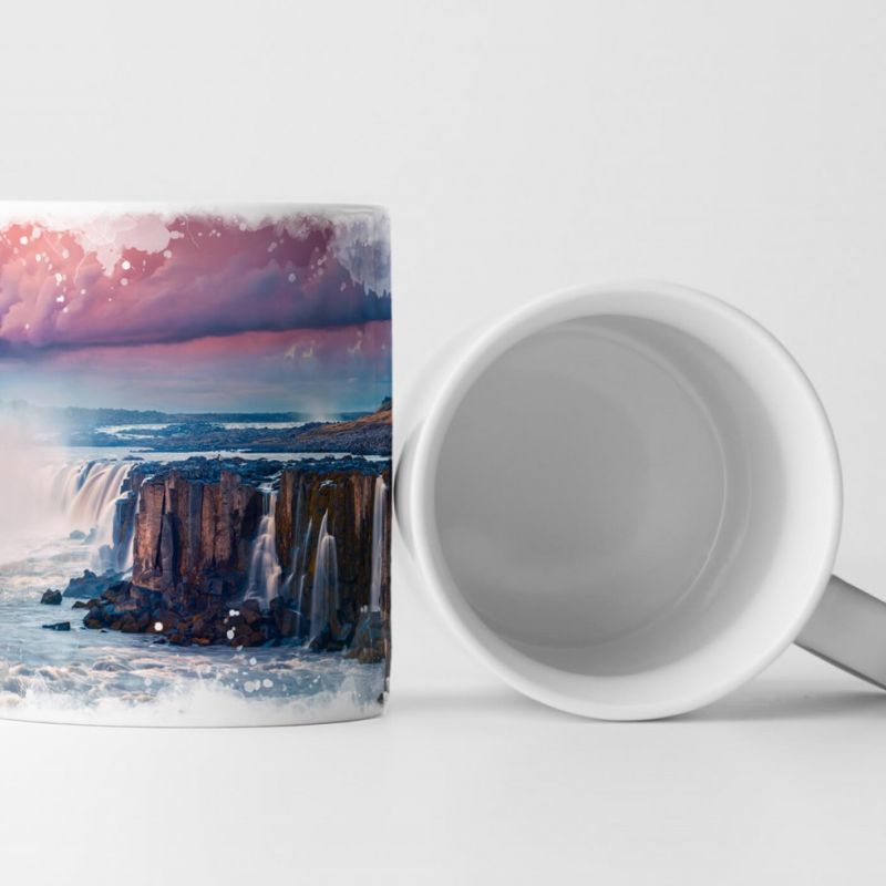 Tasse Geschenk Naturfotografie – Wasserfall in Island