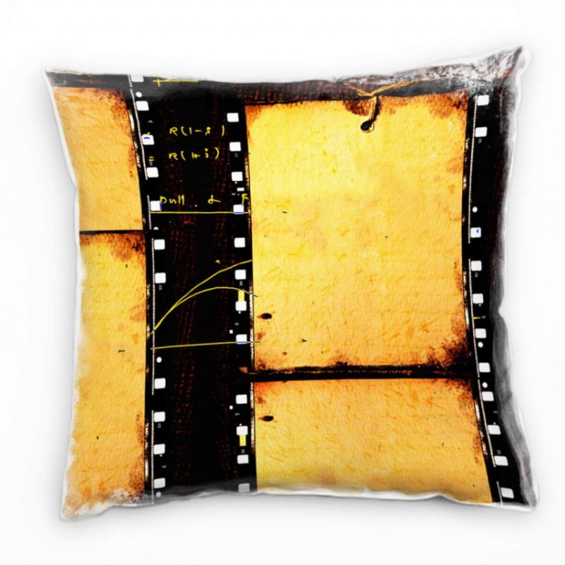 Retro und Vintage, Macro, sepia, alter Rollfilm Deko Kissen 40x40cm für Couch Sofa Lounge Zierkissen