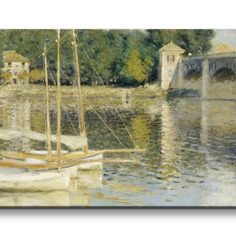 Remaster 120x60cm Claude Monet Impressionismus weltberühmtes Wandbild The Argenteuil Bridge