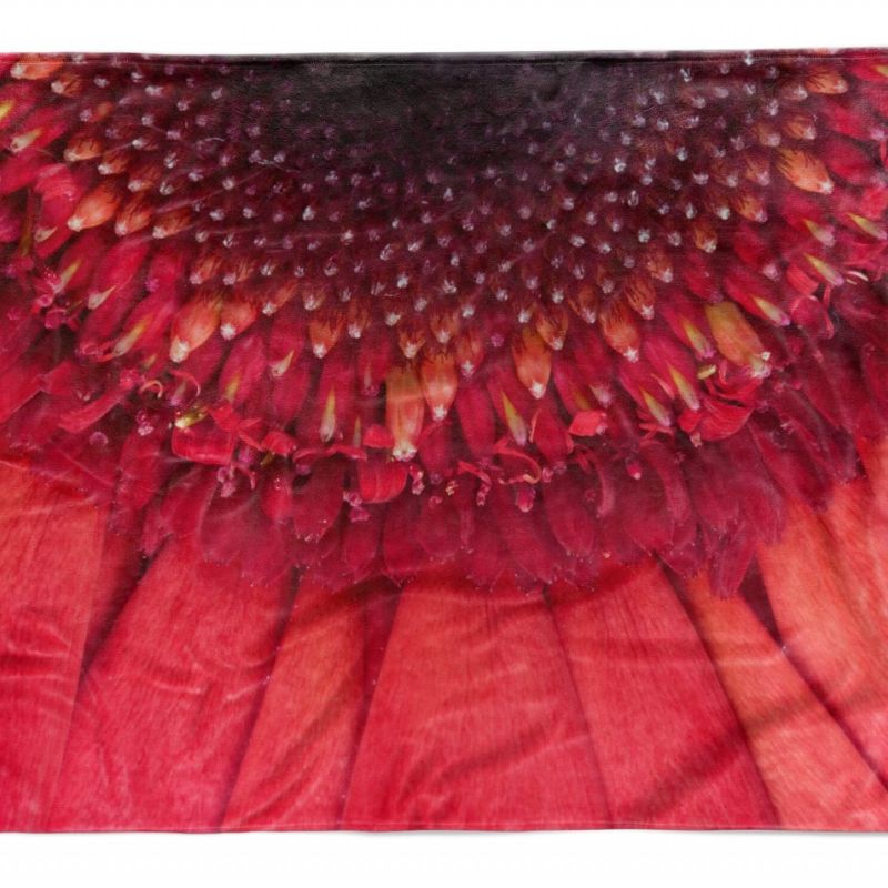 Handtuch Strandhandtuch Saunatuch Kuscheldecke  mit Fotomotiv Rote Blume Blüte N