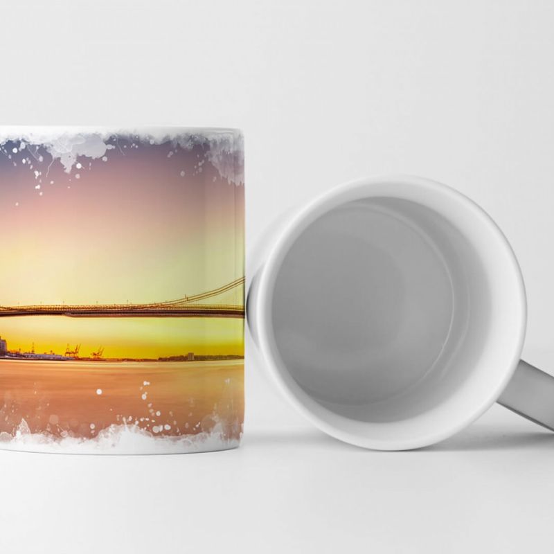 Tasse Geschenk Urbane Fotografie – Brooklyn Bridge bei Sonnenaufgang USA