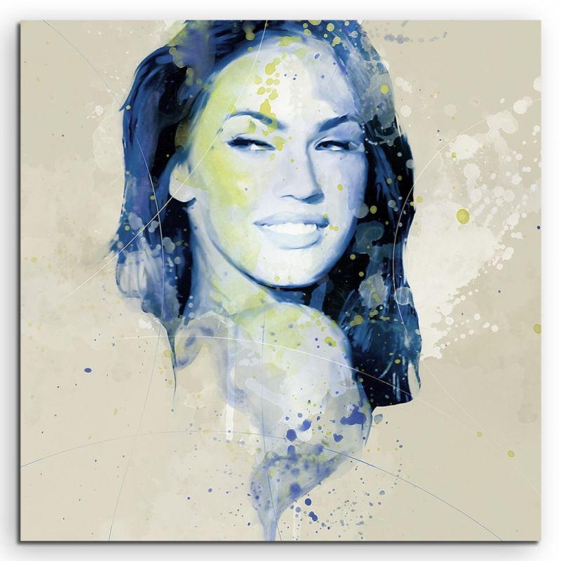 Megan Fox Aqua 60x60cm Wandbild Aquarell Art