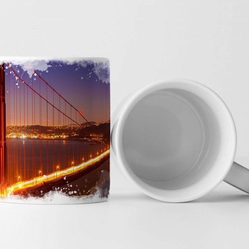 Tasse Geschenk Urbane Fotografie – Golden Gate Bridge bei Nacht