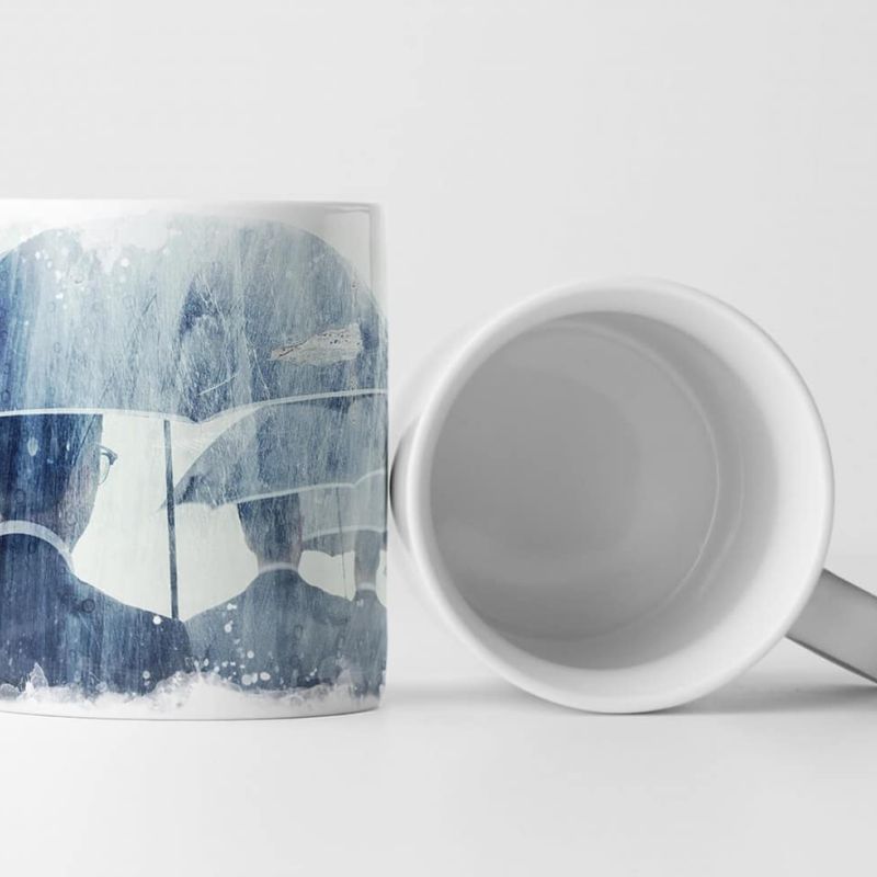 Tasse Geschenk Bild von Geschäftsmenschen unter Regenschirmen