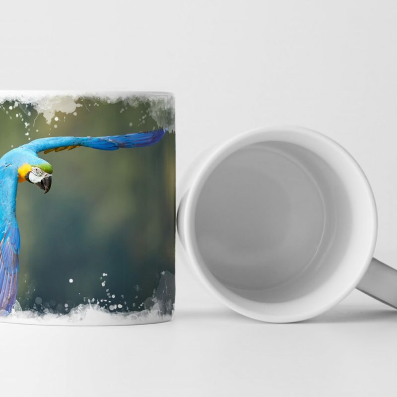 Tasse Geschenk Tierfotografie – Ara in blau und gelb