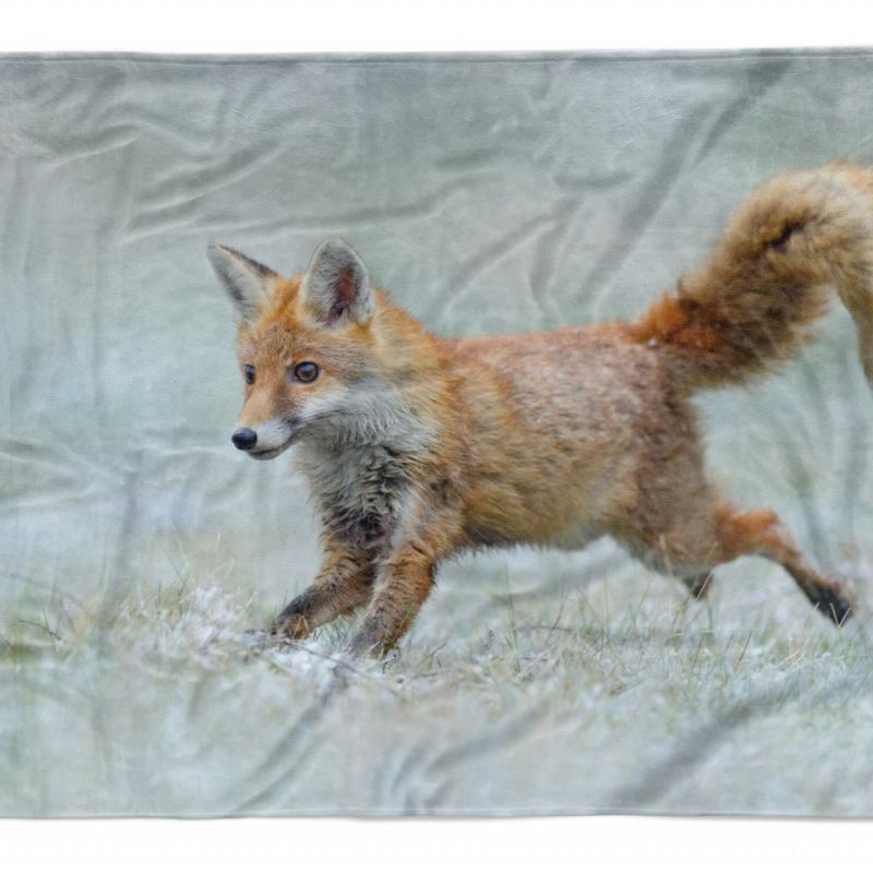 Handtuch Strandhandtuch Saunatuch Kuscheldecke  mit Tiermotiv kleiner Fuchs