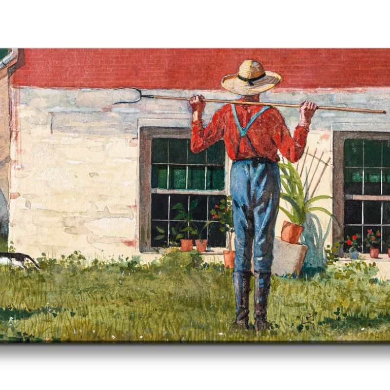 Remaster 120x60cm Winslow Homer weltberühmtes Wandbild In the Garden zeitlose Kunst