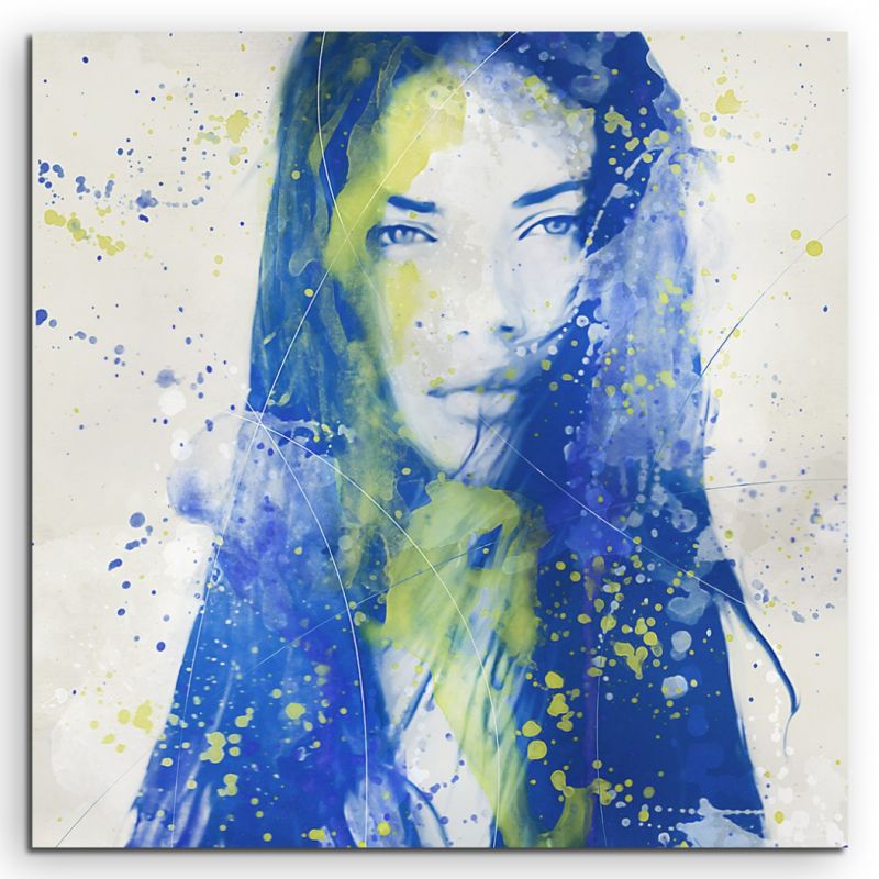 Adriana Lima IV Aqua 60x60cm Wandbild Aquarell Art