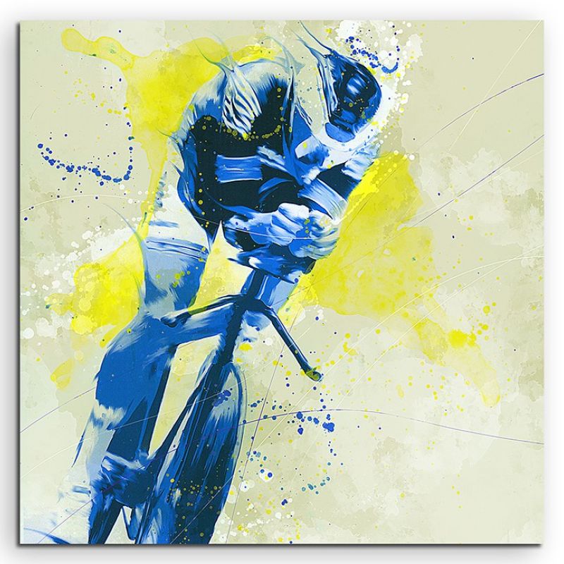 Radsport III 60x60cm SPORTBILDER Paul Sinus Art Splash Art Wandbild Aquarell Art