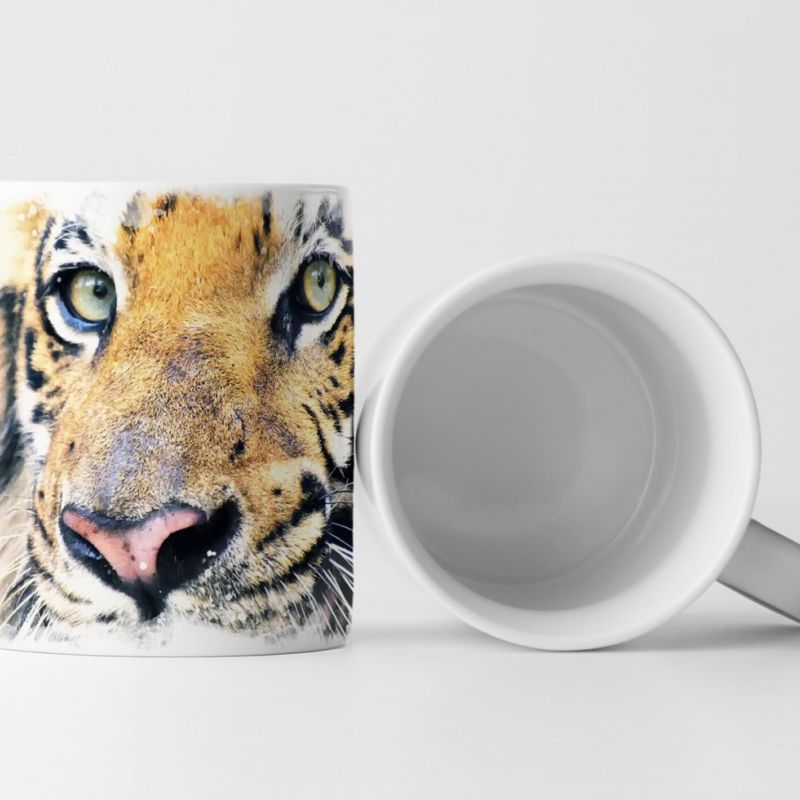 Tasse Geschenk Tierfotografie  – gefährlicher Tigerkopf