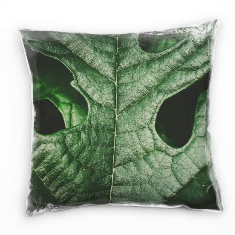 Macro, Natur, Blatt, grün Deko Kissen 40x40cm für Couch Sofa Lounge Zierkissen