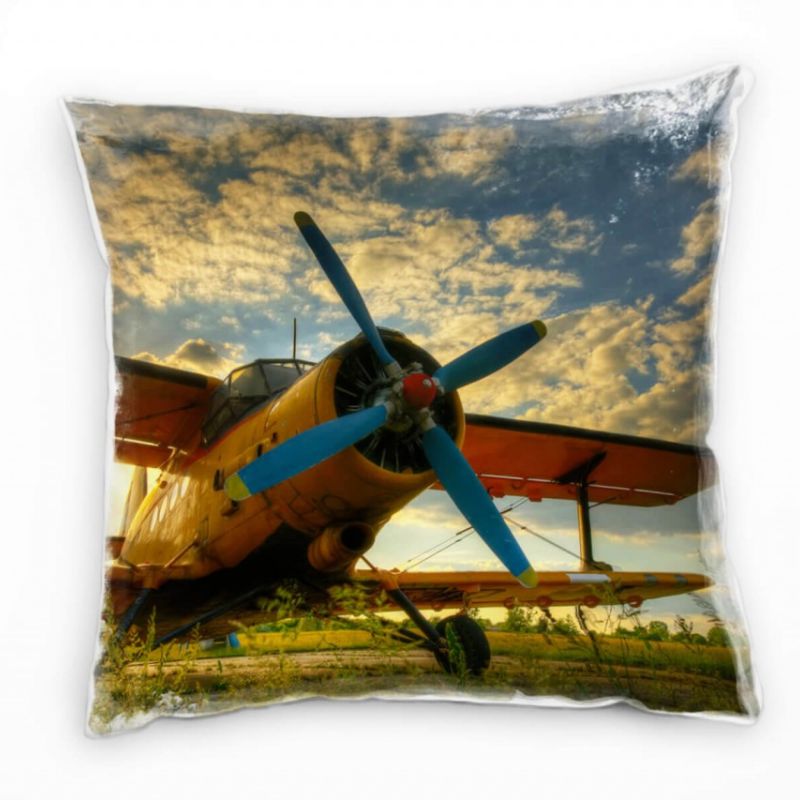 künstlerische Fotografie, bunt, Flugzeug Deko Kissen 40x40cm für Couch Sofa Lounge Zierkissen