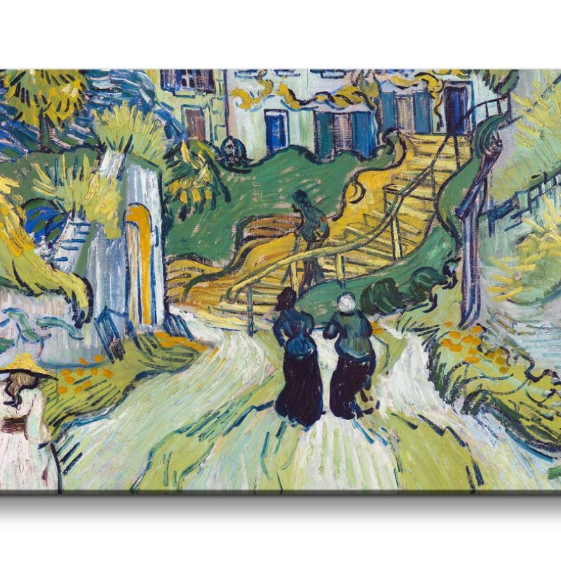 Remaster 120x60cm Vincent van Gogh’s Stairway at Auvers Farbenfroh Berühmtes Wandbild Zeitlos