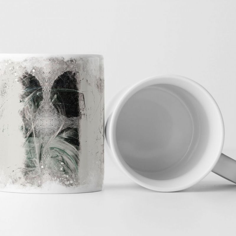 Tasse Geschenk soft, verschwommene Kreise, abstrakt, schwarz-weiß