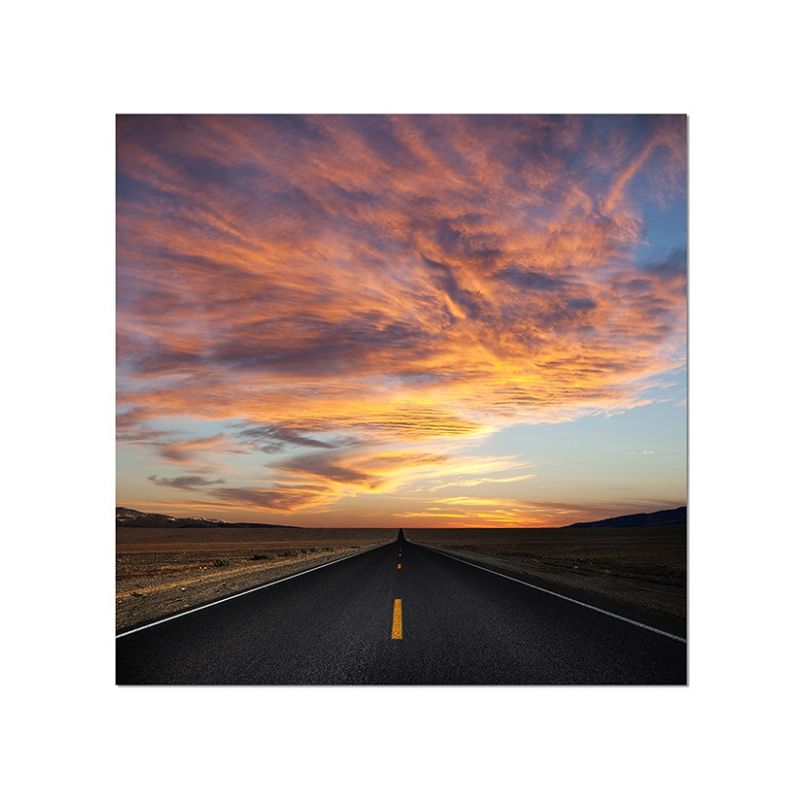 80x80cm Straße Landschaft Himmel Wolken