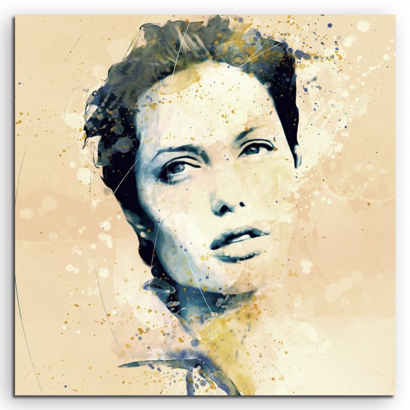 Angelina Jolie IV Aqua 60x60cm Wandbild Aquarell Art