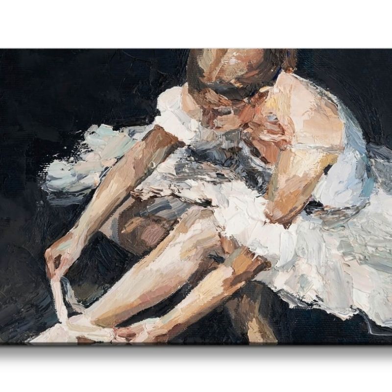 Leinwandbild 120x60cm Ballerina Ballett Junge Frauen Tänzerin Malerisch Kunstvoll