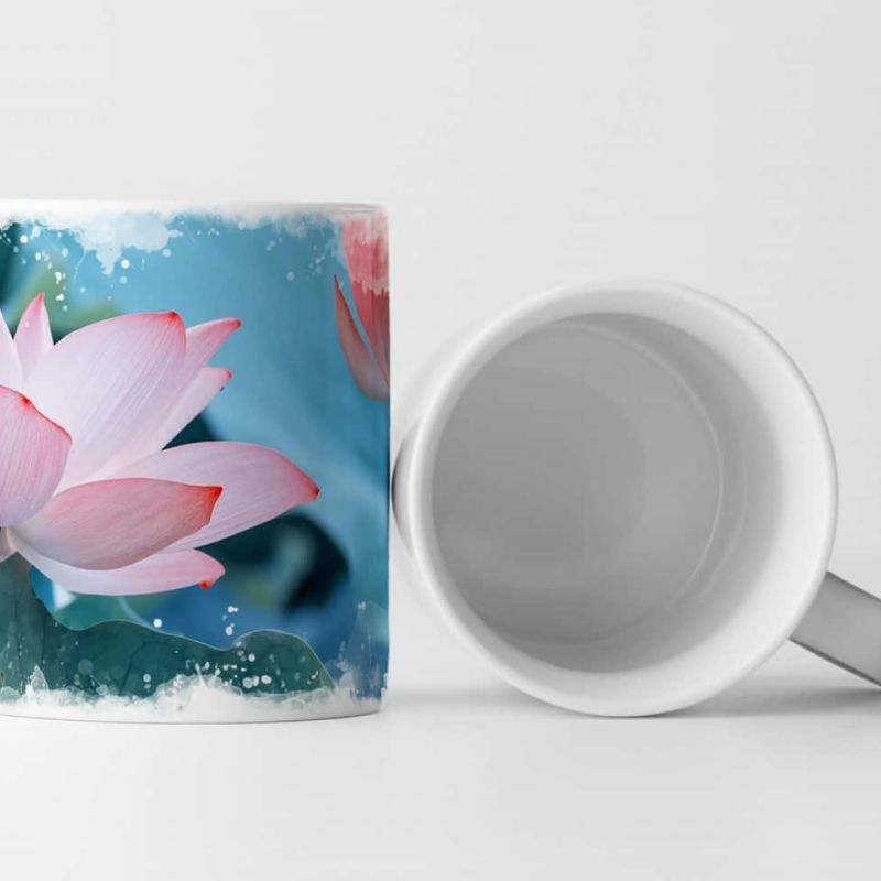 Tasse Geschenk Naturfotografie – zwei Lotusblüten