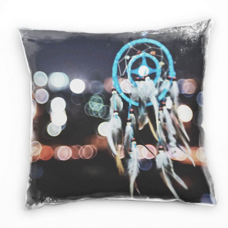 künstlerische Fotografie, Traumfänger, Lichter, blau Deko Kissen 40x40cm für Couch Sofa Lounge Zierk