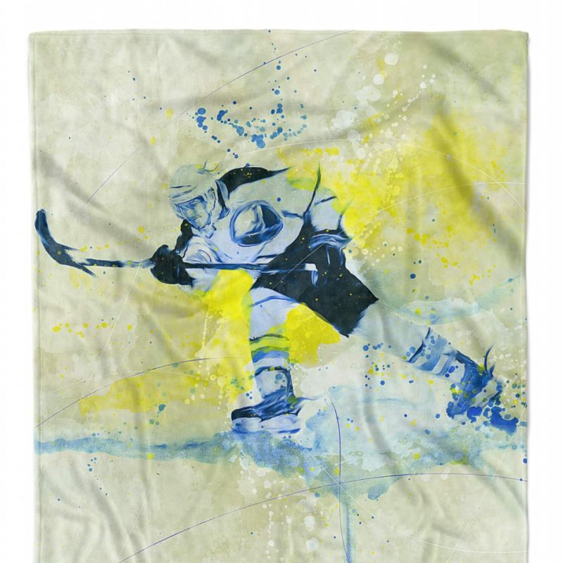 SplashArt Sport Handtuch Strandhandtuch Saunatuch Kuscheldecke Kunstvoll Eishockey I Spor